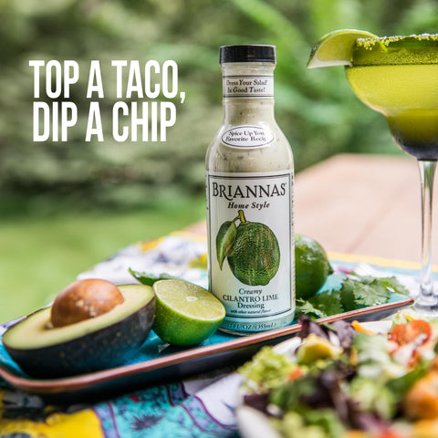 BRIANNAS - Home Style Creamy Cilantro Lime Dressing – Fine Salad Dressing made with Premium Ingredients - Gluten Free, Kosher, & Low Sugar - 12 oz. Bottle