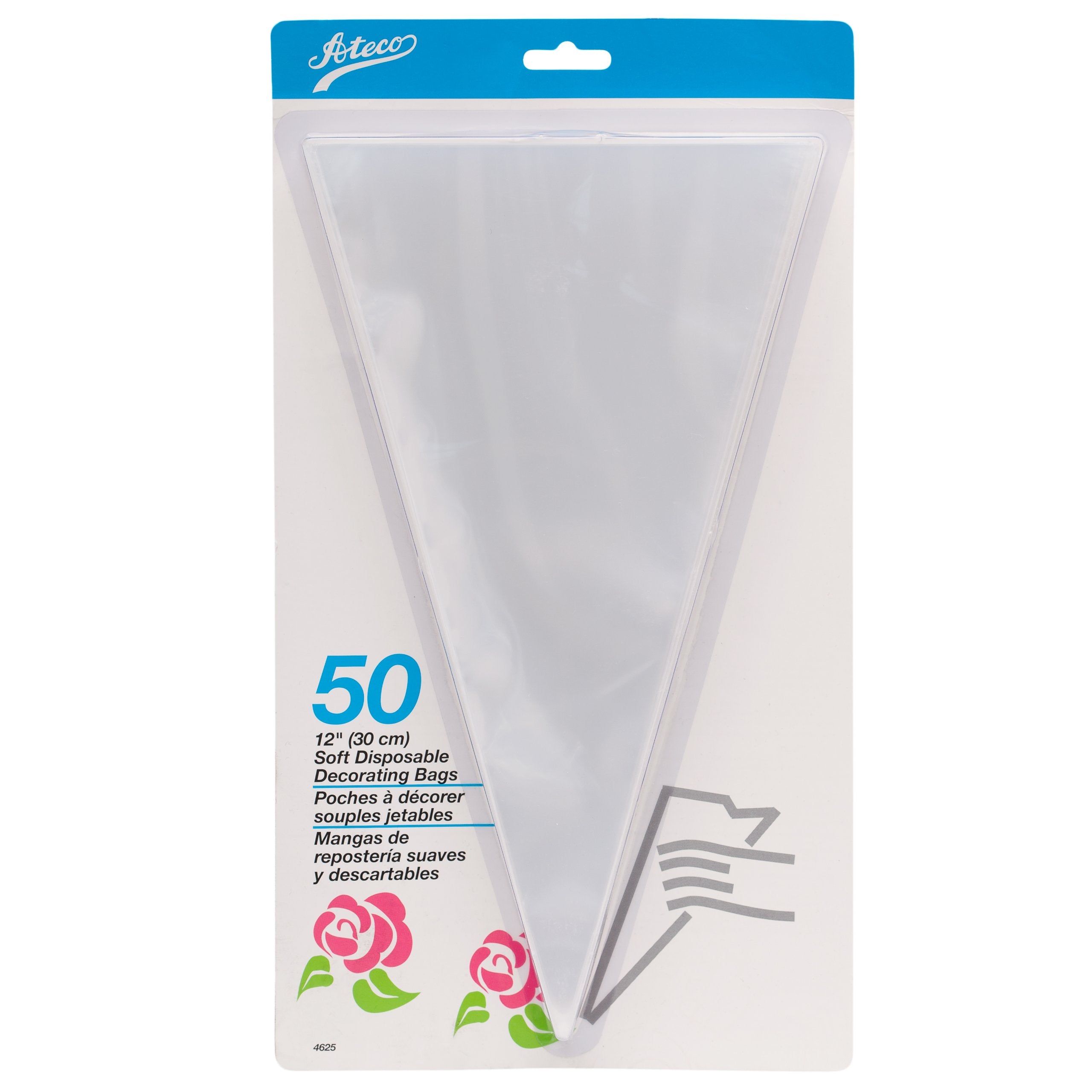 Ateco Soft Disposable Decorating Bags, 12-Inch, Pack of 50, Made in USA