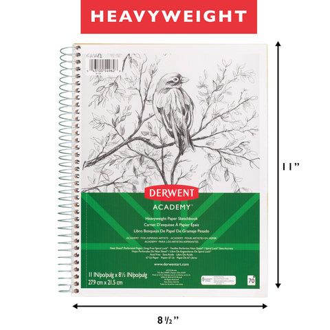 Derwent Academy Heavyweight Sketchbook, 11 in. x 8-1/2 in., 70 sheets