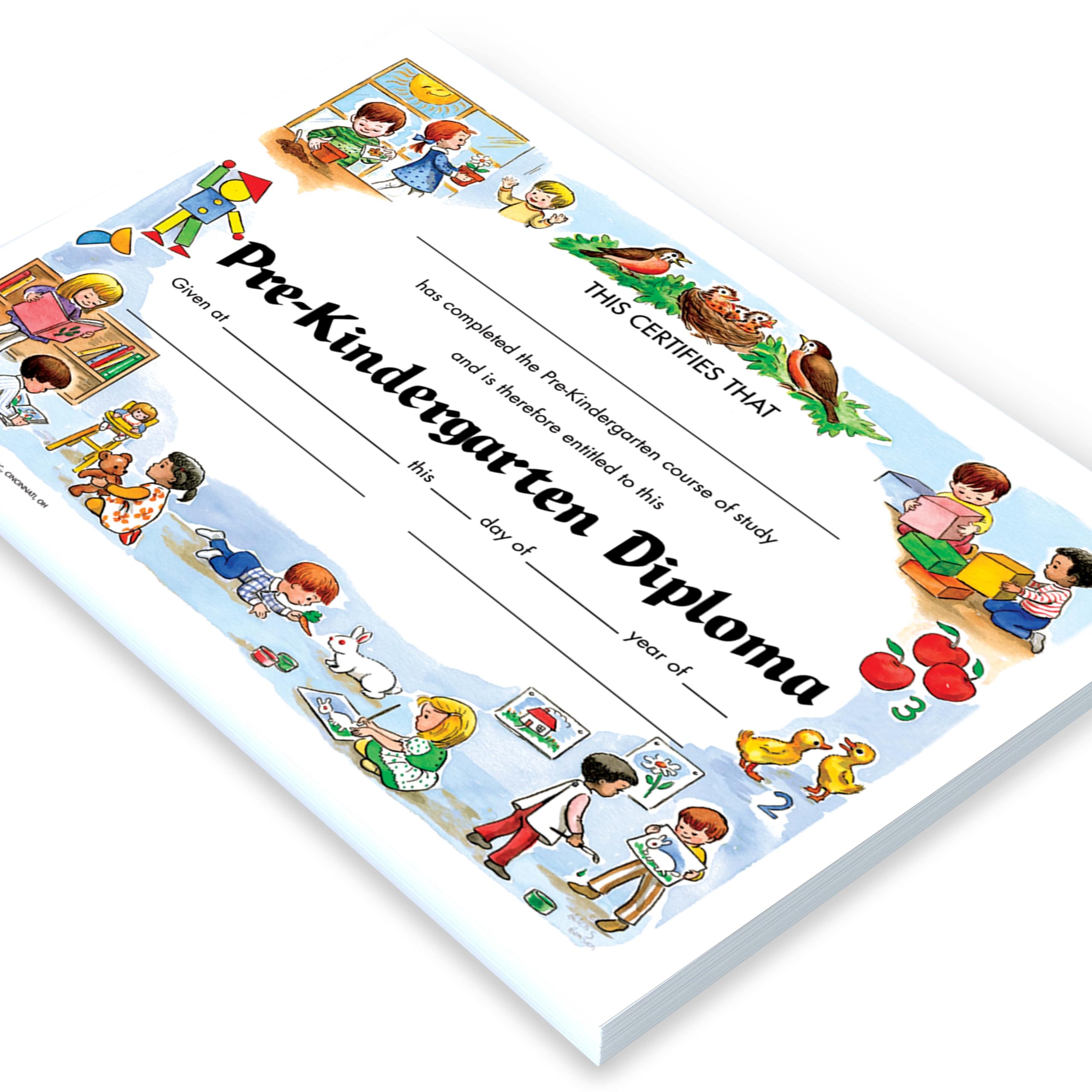 Hayes Preschool Kindergarten Diplomas, Recognition, Pre-Kindergarten, Award Students, Day Care, End of The Year, 8.5" x 11", 30 Diplomas Per Pack, 30 Pack