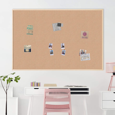 U Brands Cork Bulletin Board, 48" x 72" Inches, Birch Wood Frame