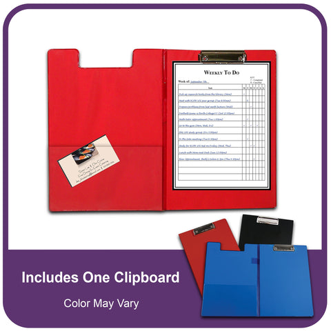 C-Line Clipboard Folder, Letter Size, Holds up to 75 Sheets, 1 Clipboard, Color May Vary (30600)