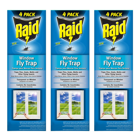 Raid Window Fly Trap, 4 Count (Pack of 3)