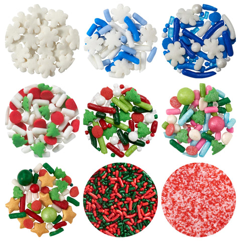 DECOPAC Christmas Fusion Mix Candy Sprinkles, 26oz, Fancy Sprinkles in Handheld Container, Festive Edible Sprinkles For Holiday Celebration Cakes, Cupcakes, Cookies and Donuts
