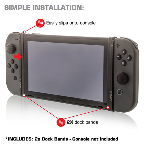 Nyko Dock Bands - Dockable screen scratch prevention bands for Nintendo Switch