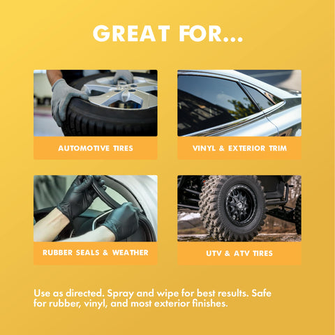 BullSnot! ShineABull Instant Tire Butter & Trim Gloss Spray Silicone-Free, UV Protection, Restores Shine & Moisture to Tires, Bumpers, Seals & More Fast, Easy Application Made in the USA