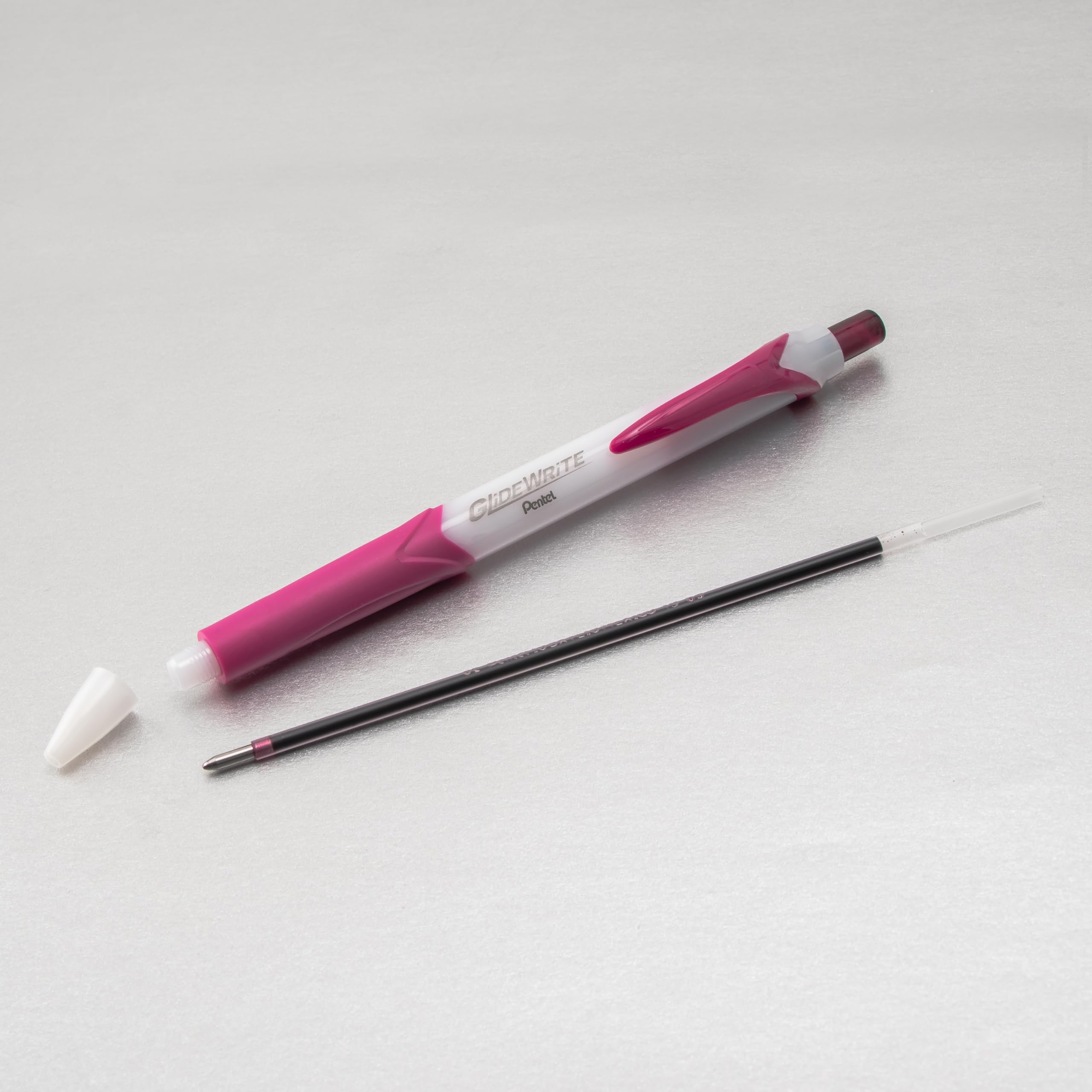 Pentel GlideWrite Ballpoint Pen with TechniFlo Ink, (1.0mm) Medium Line, Burgundy Ink, Box of 12 (BX910-BG)
