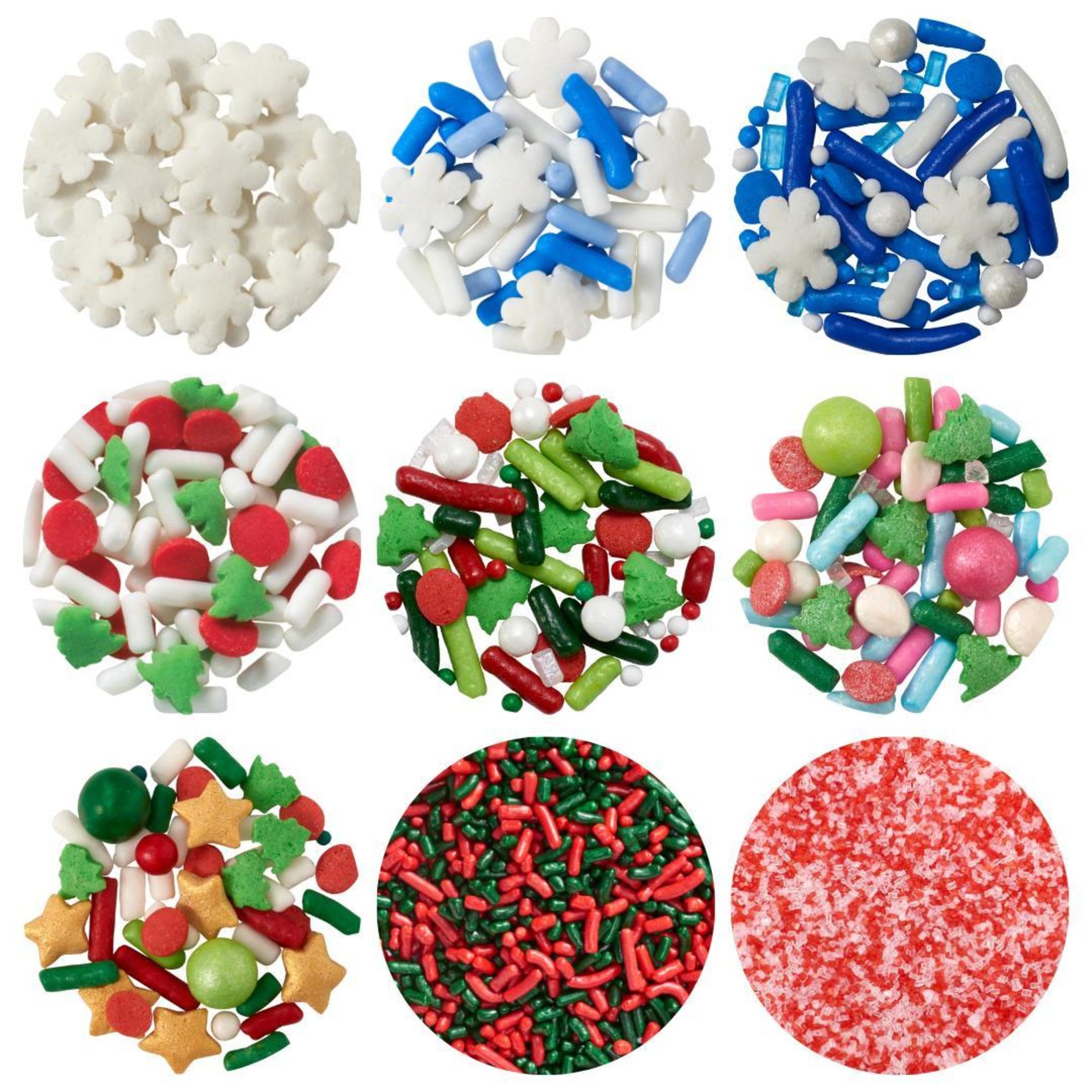 DecoPac White Snowflake Quins, 16.5oz, Fancy Sprinkles Shaped Like Snowflakes, Candy Sprinkles in Handheld Container, Edible Sprinkles For Celebration Cakes, Cupcakes, Cookies 1.03 Pound (Pack of 1)