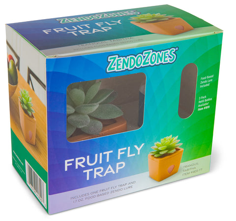ZendoZones Succulent Fruit Fly Trap – Tranquil Tabitha Design with Terracotta Base – Eco-Friendly Indoor Fruit Fly Control – Easy-to-Use Decorative Trap