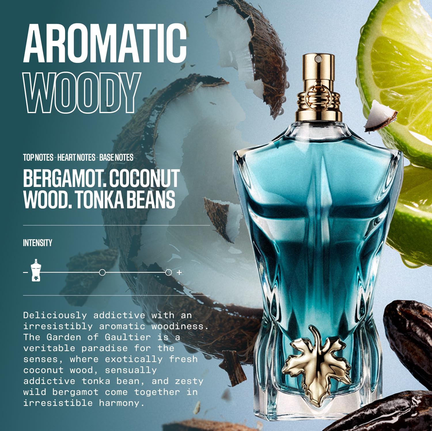 Jean Paul Gaultier Le Beau Eau de Toilette for Men - Long Lasting Addictive Aromatic Woody Mens Cologne with Bergamot, Coconut Wood & Tonka Bean - Designer Fragrance Spray, 4.2 oz