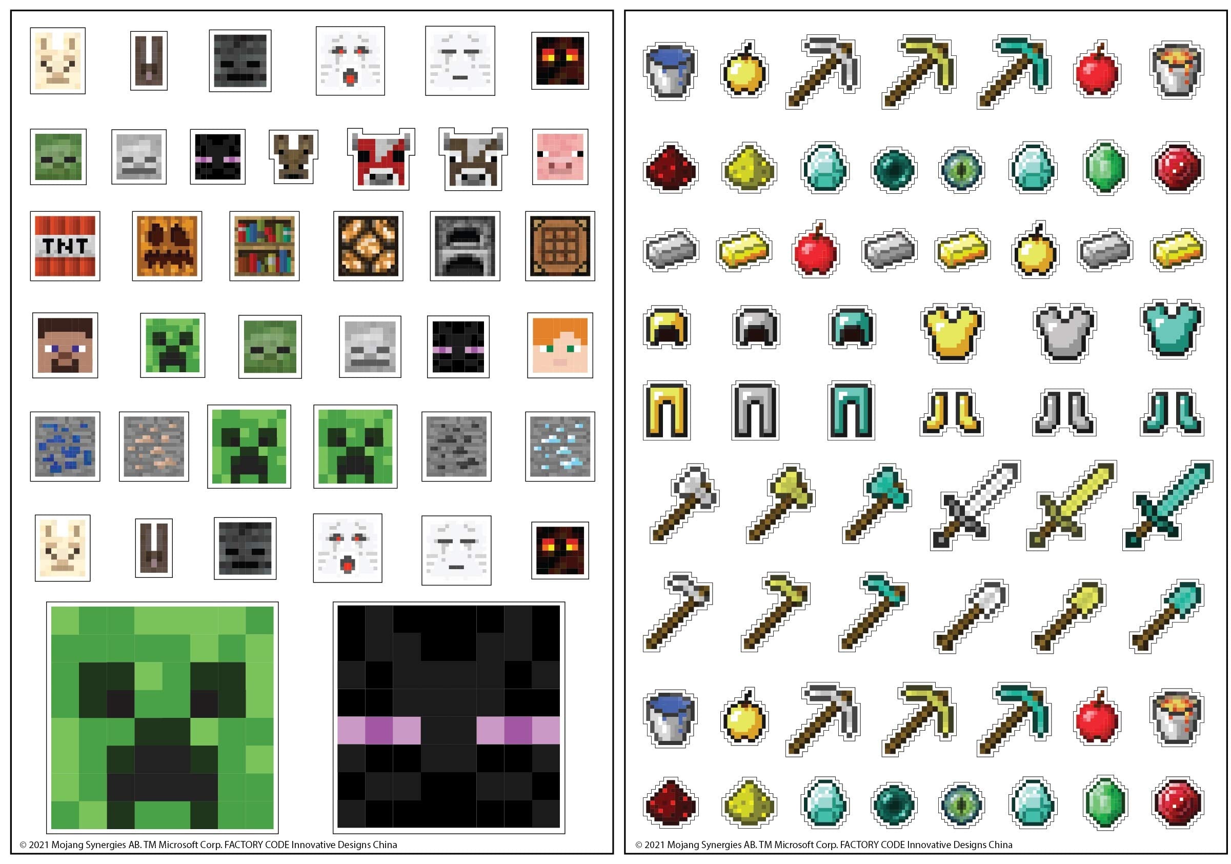 Innovative Designs Minecraft Kids Coloring Art Set | Stickers & Stampers