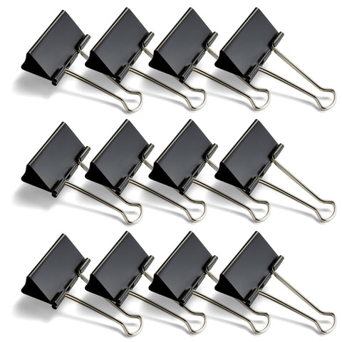 Officemate Large Binder Clips, 2 inch Wide, 1 inch Capacity, Box of 12 (99100)