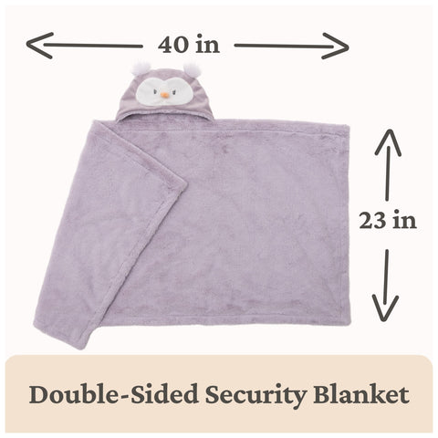 GUND Baby Lil’ Luvs Hooded Blanket, Quinn Owl, Ultra Soft Plush Security Blanket for Babies and Newborns