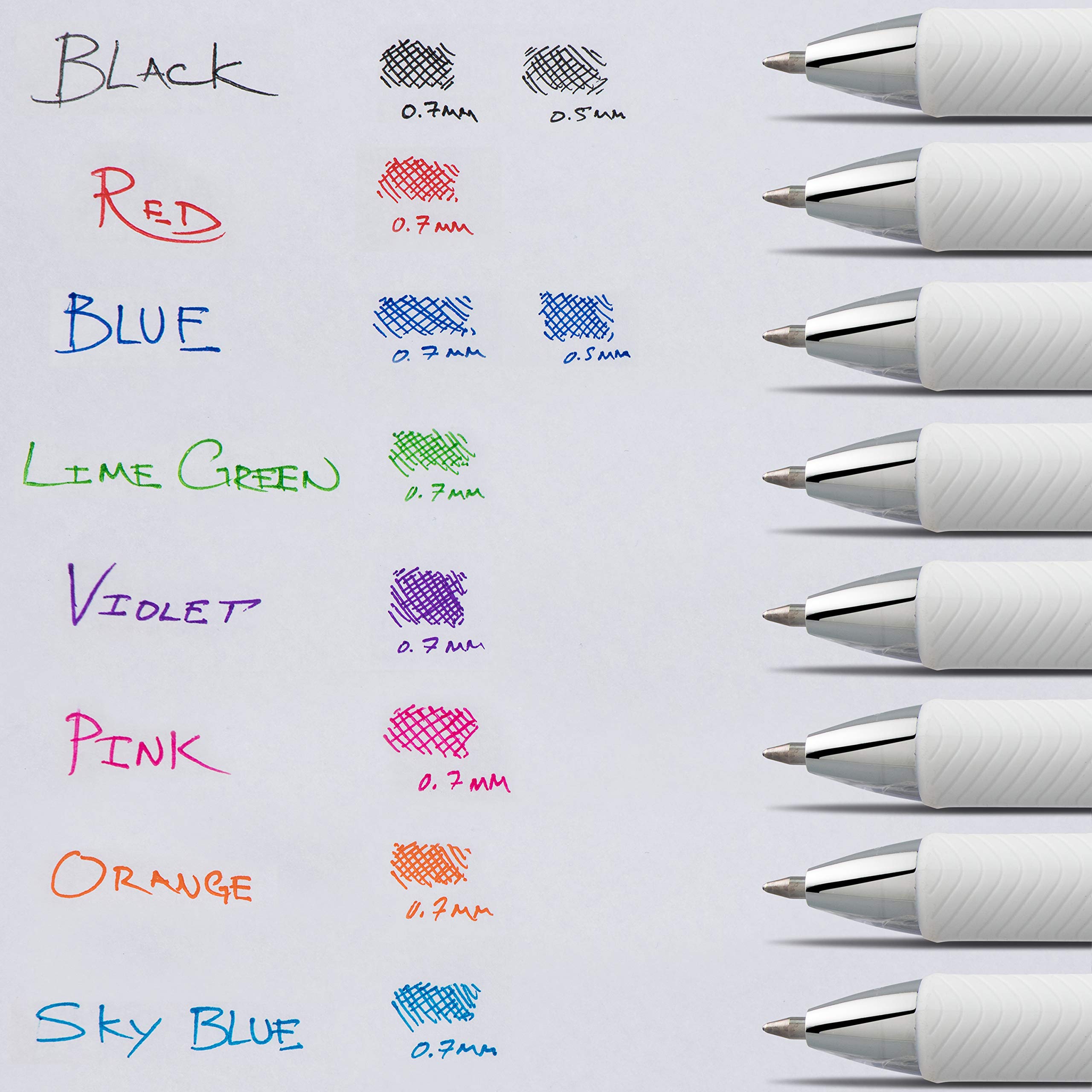 Pentel EnerGel Pearl Retractable Liquid Gel Pen, Needle Tip (0.7mm) Medium Line, Blue Ink, 2-Pk (BLN77WBP2C)
