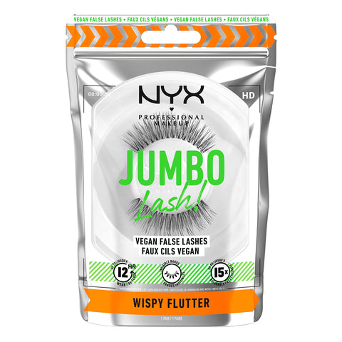 NYX PROFESSIONAL MAKEUP Jumbo Lash! Vegan False Eyelashes, Up to 12HR Wear, Reusable Fake Lashes - Wispy Flutter