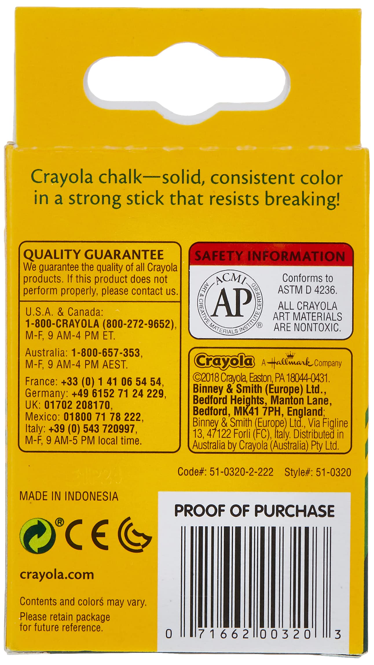 Crayola, 1 Pack of 12 chalk, White