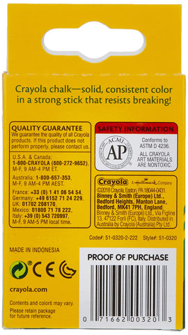Crayola, 1 Pack of 12 chalk, White
