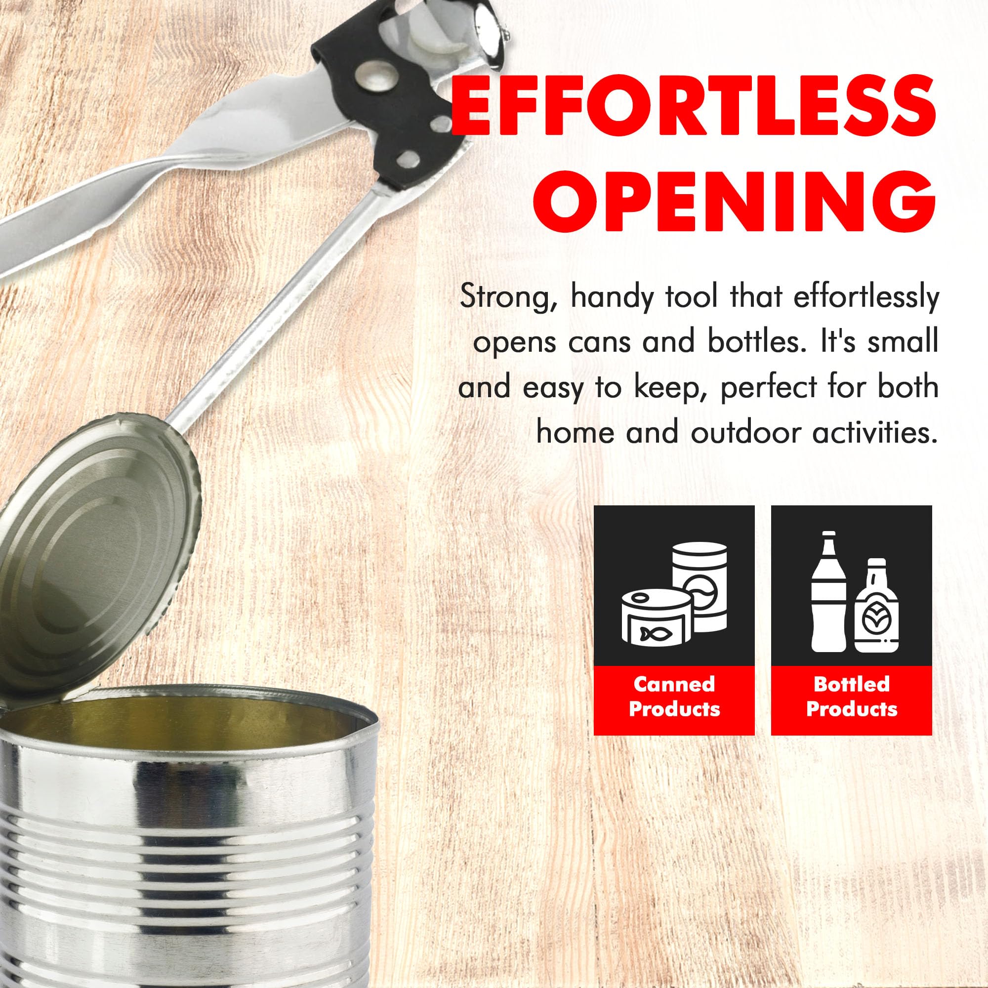 Chef Craft Select Can Opener with Bottle Opener, 7 Inch, Chrome, Nickle Plated