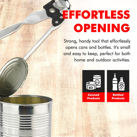 Chef Craft Select Can Opener with Bottle Opener, 7 Inch, Chrome, Nickle Plated