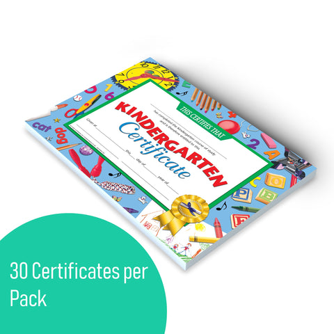 Hayes Kindergarten Diploma Certificates, Fun & Colorful Graduation Certificates for Kids, Customizable Graduation Award for Students, Full-Color Glossy Design, 8.5" x 11" - 30 Pack