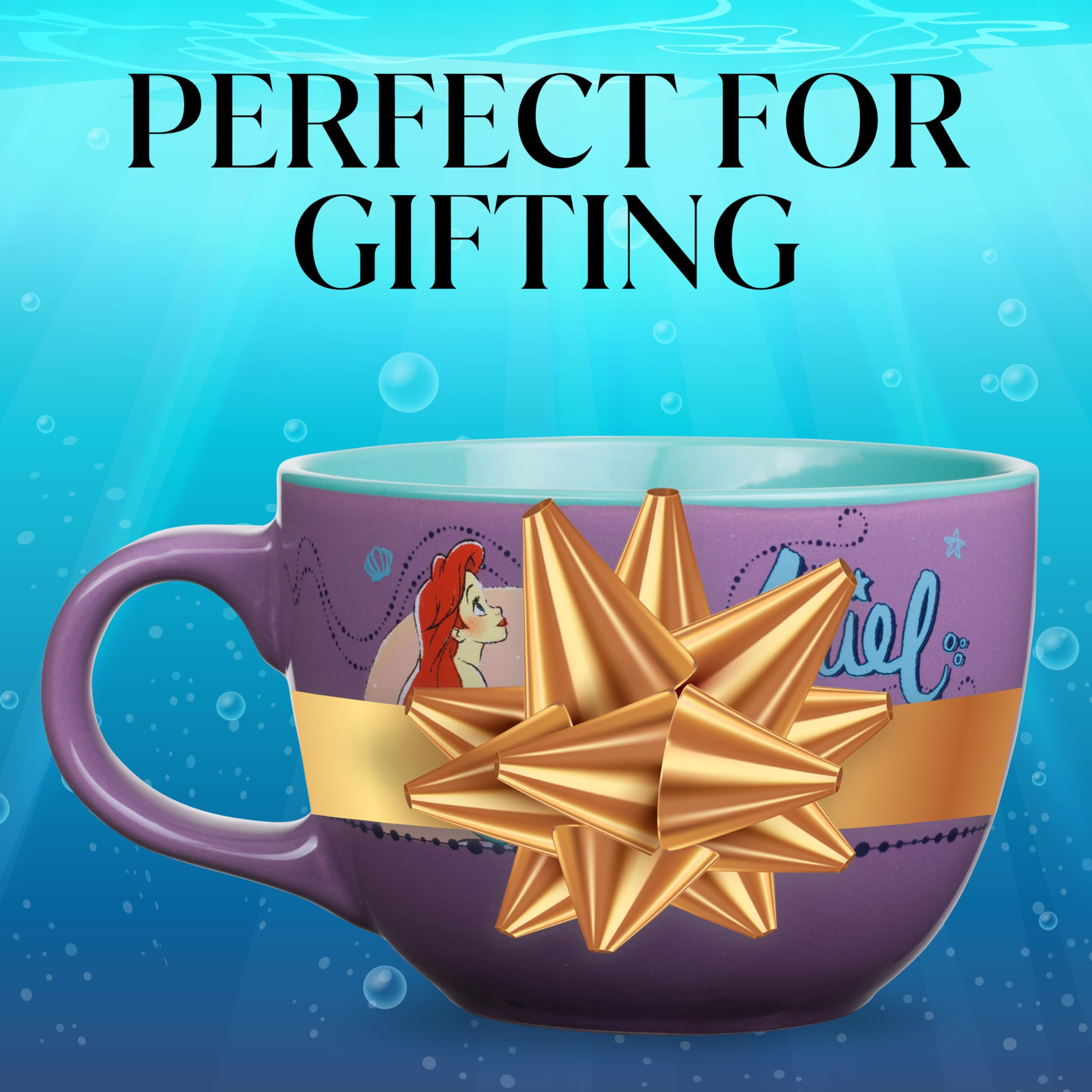 Silver Buffalo Disney Princess Little Mermaid Ariel Moonlight Ceramic Soup Mug, 24 Ounces