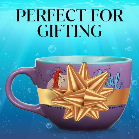 Silver Buffalo Disney Princess Little Mermaid Ariel Moonlight Ceramic Soup Mug, 24 Ounces