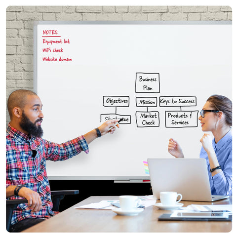 Mead Dry Erase Board 72" x 48" Non-Magnetic Whiteboard For Wall, 6' x 4', White/Silver (85358N)