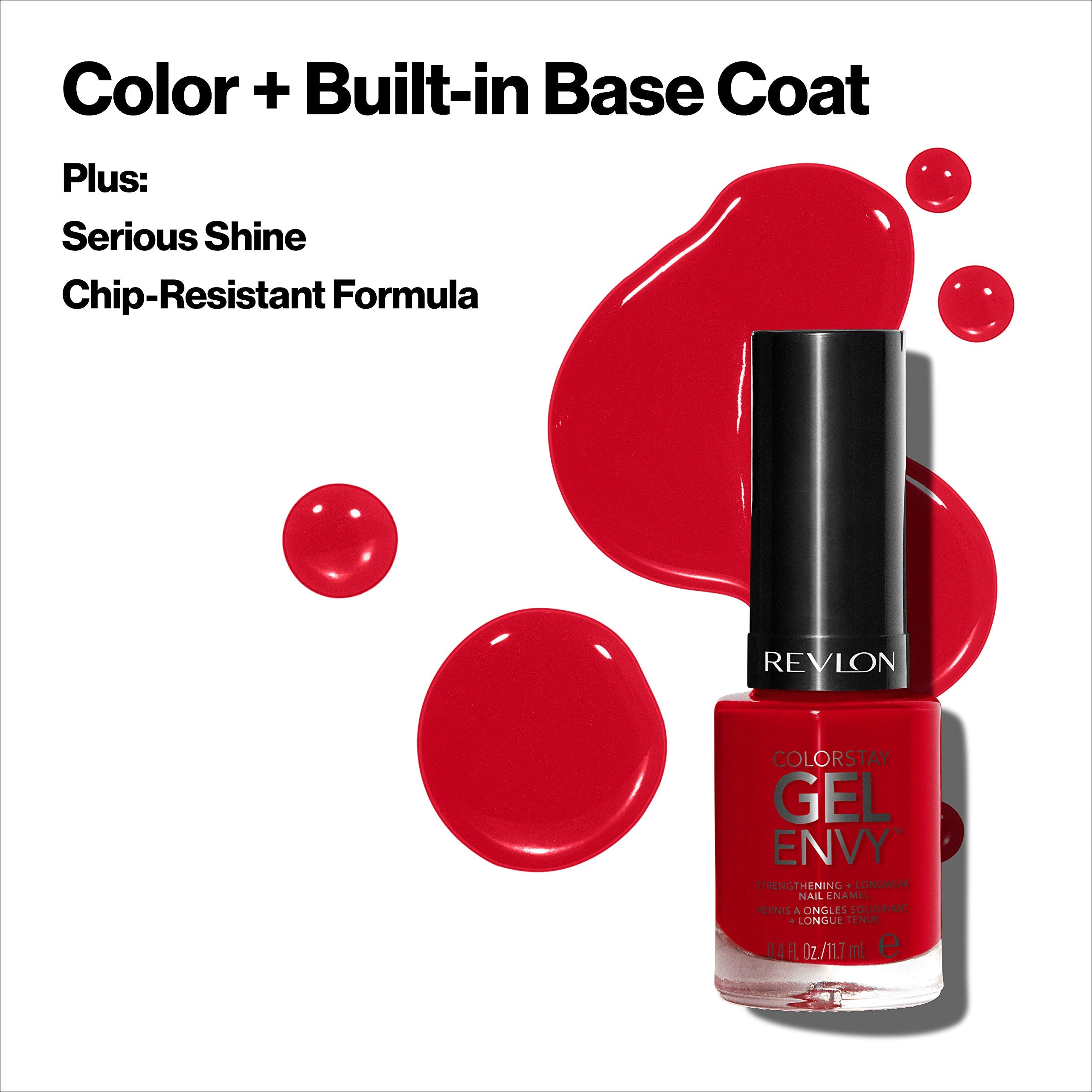 Revlon ColorStay Gel Envy Longwear Nail Polish, with Built-in Base Coat & Glossy Shine Finish, in Blue/Green, 225 Cha-Ching, 0.4 oz