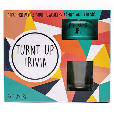TMD Retail Turnt Up Trivia Card Game for Adults - Call Bell Game for Family and Friends - Bachelor and Birthday Party Trivia With 1.5 Oz Shot Glass (44 Ml)