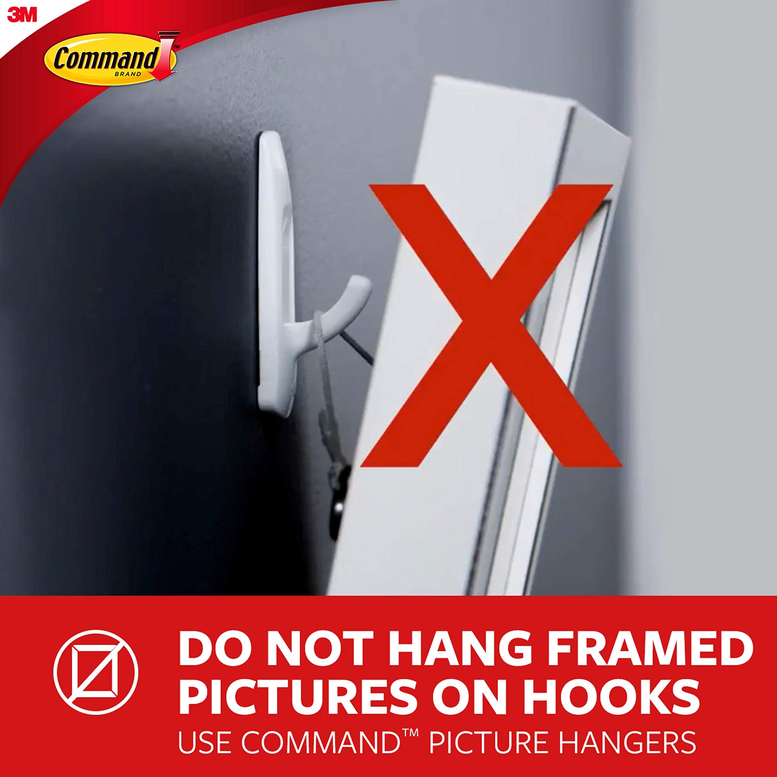 Command Small Utility Hooks, White, 6-Hooks, Organize Damage-Free