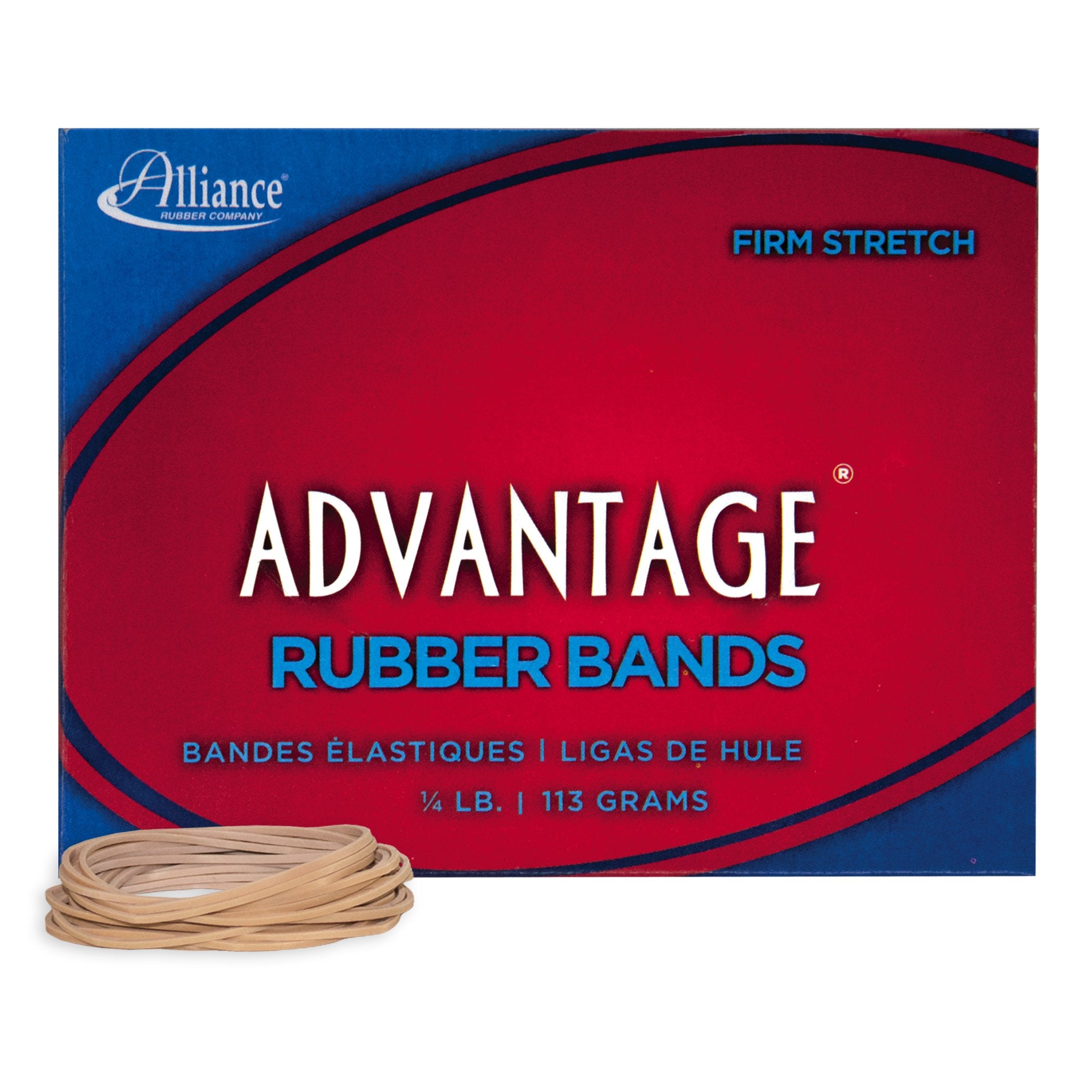 Alliance Rubber 26169 Advantage Rubber Bands Size #16, 1/4 lb Box Contains Approx. 450 Bands (2 1/2" x 1/16", Natural Crepe) Beige