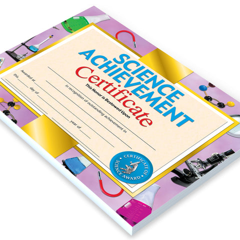 Hayes Science Achievement Certificate, 8.5" x 11", Pack of 30