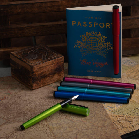 PILOT Explorer Lightweight Fountain Pen in Gift Box, Includes CON-B Converter; Turquoise Barrel, Medium Nib (12304)