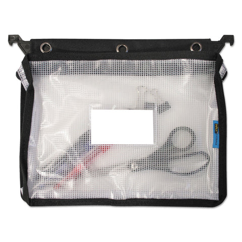 Expanding Zipper Pouch, Clear/Black - 13 in x 11.5 in x 1.25 in