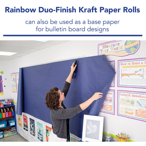 Rainbow Kraft Duo-Finish Kraft Paper Roll, 40 lb, 36 Inches x 100 Feet, Dark Blue
