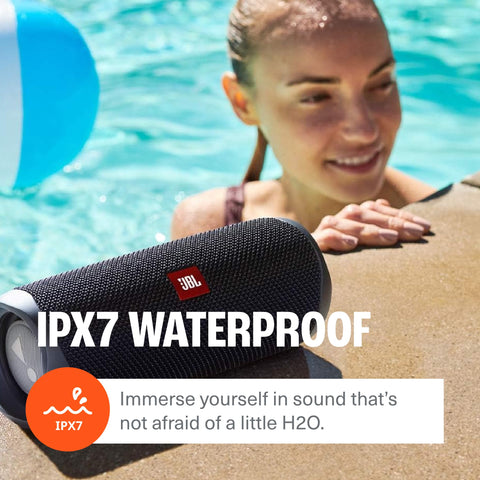 JBL FLIP 5, Waterproof Portable Bluetooth Speaker, White, 3.6 x 3.6 x 8.5