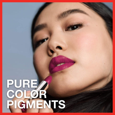 Maybelline Color Sensational Lipstick, Lip Makeup, Matte Finish, Hydrating Lipstick, Nude, Pink, Red, Plum Lip Color, Berry Bossy, 0.15 oz; (Packaging May Vary)