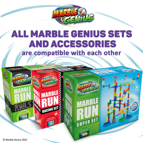 Marble Genius Marble Run Super Set, STEM Toys & Maze Construction Building - 150 Translucent Track Pieces & Glass Marble for Family, Kids Toddlers Ages 4-8 - Fun Holiday Creative Gifts