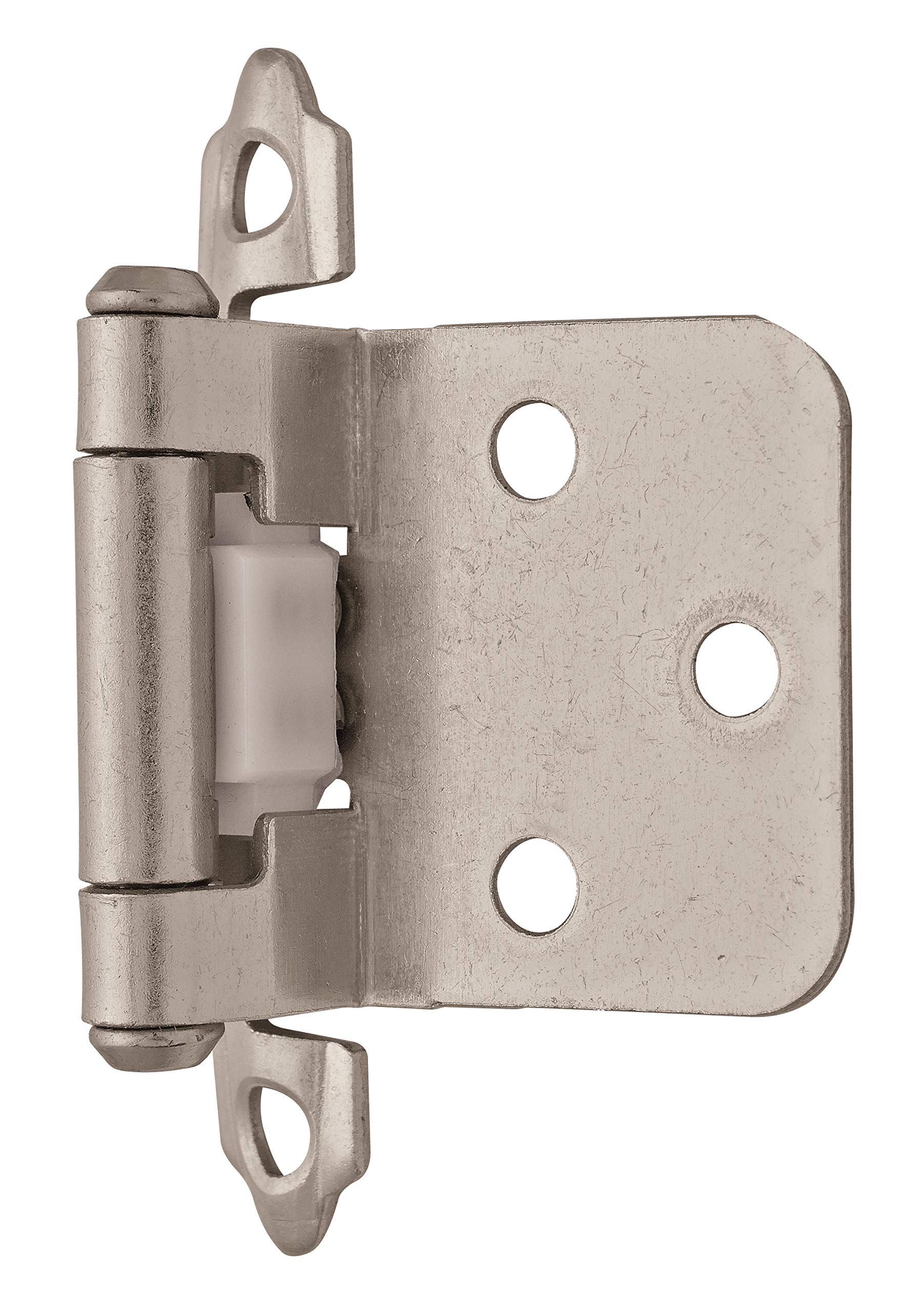 Amerock | Cabinet Hinge | Variable Overlay | Satin Nickel | 2 Pack | Self-Closing | Face Mount | Cabinet Door