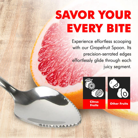 Chef Craft - Select Serrated Grapefruit Spoon, 6.5 Inches 2 Piece Set of Grapefruit Spoons with Serrated Edge, Stainless Steel, Dishwasher-Safe