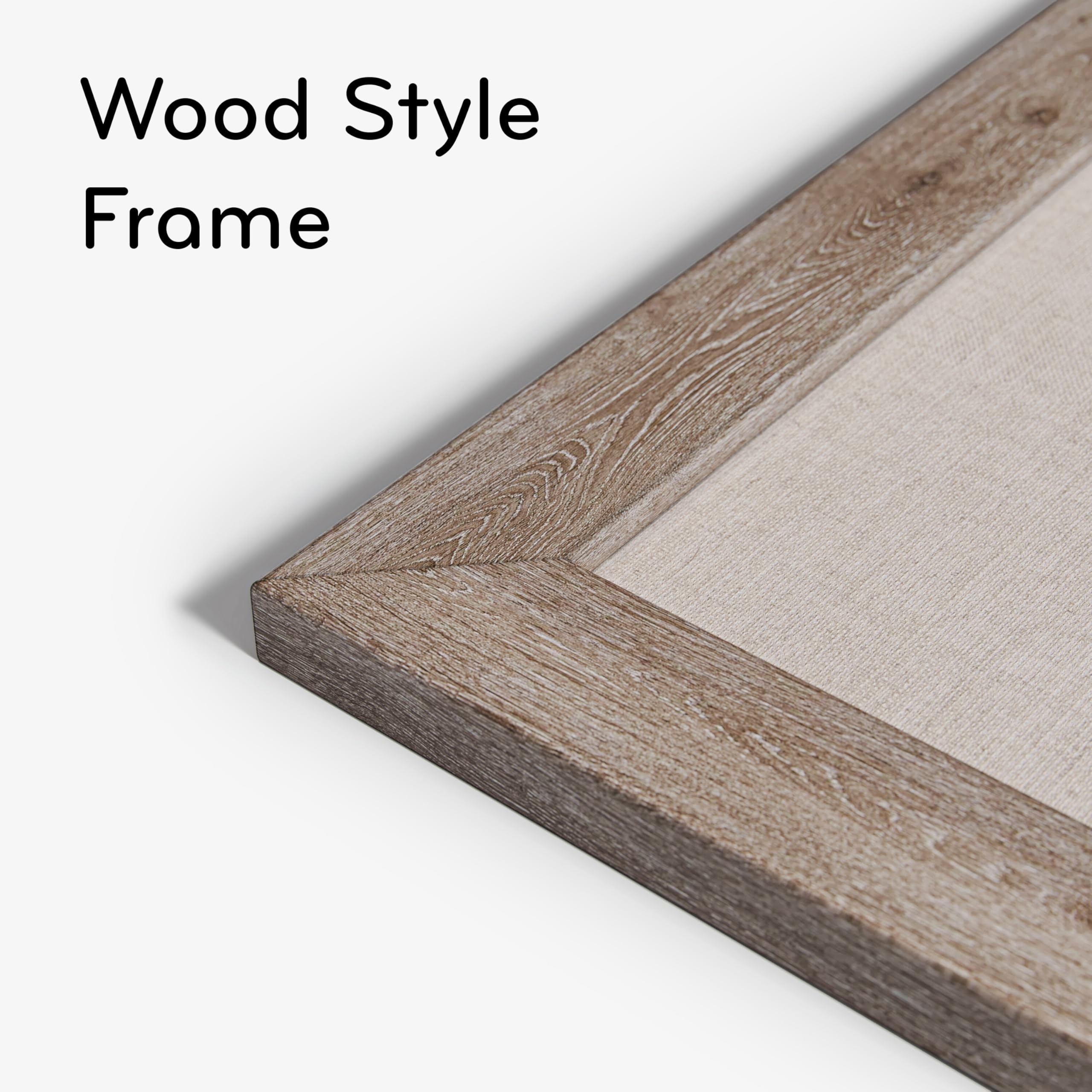 U Brands Linen Bulletin Board, 48" x 72", Rustic Wood Style Frame, Industrial Grade Pinning Surface