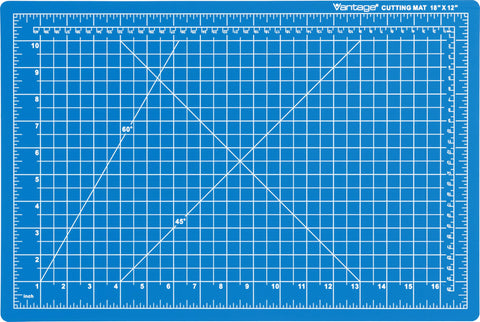 Dahle Vantage 10691 Premium Self-Healing Cutting Mat, 12"x18", 1/2" Grid, 5 Layers for Max Healing, Perfect for Crafts & Sewing, Blue