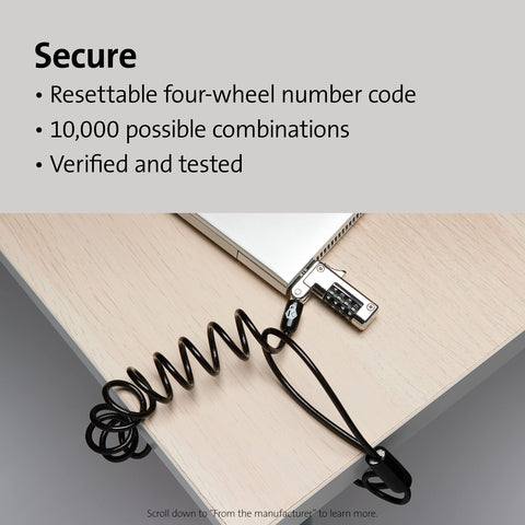 Kensington Slim NanoSaver Portable Combination Lock for Nano Slot (K60627WW)