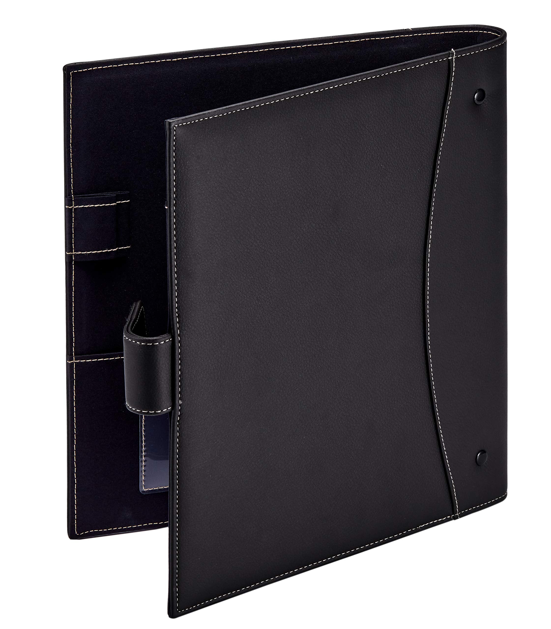 It's Academic Executive Faux Leather Portfolio Folder, Black