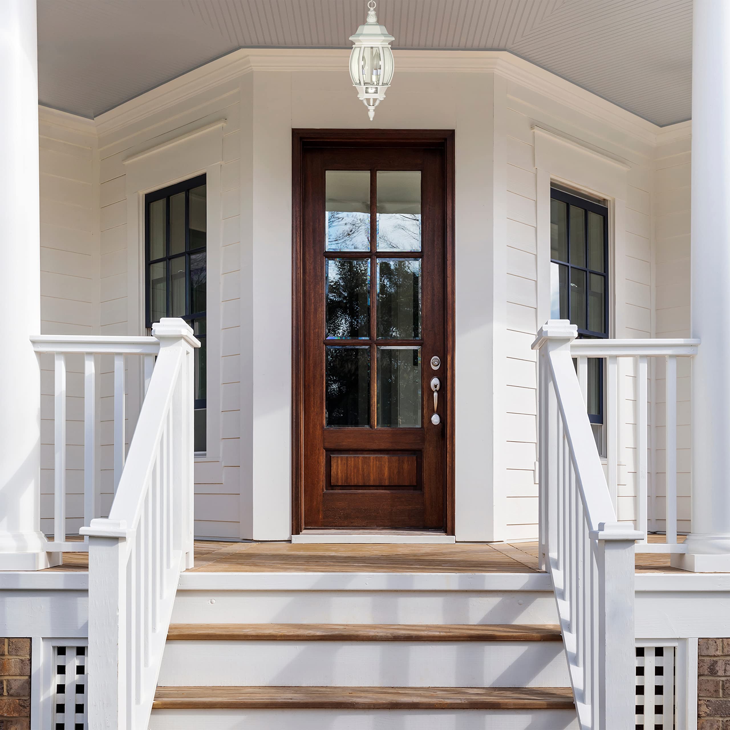 Nuvo Lighting 60/894 Traditional Three Light Hanging Lantern from Central Park Collection in White Finish