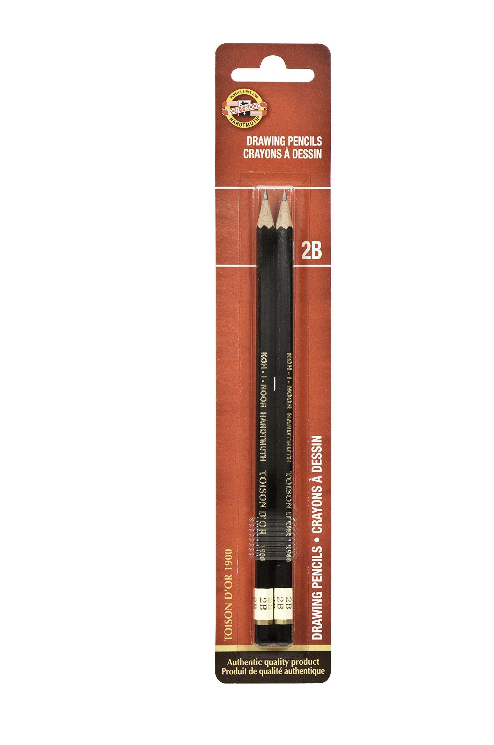 Koh-I-Noor Toison d'Or Graphite Pencil, 2B Degree, 2 Pack (FA1900.2BBC) , Black