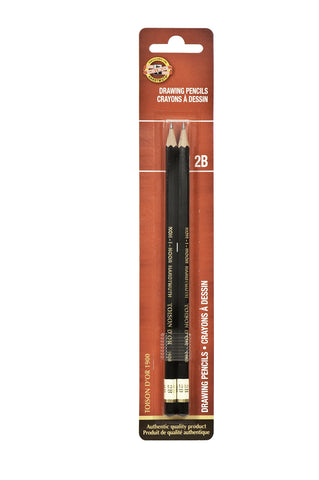 Koh-I-Noor Toison d'Or Graphite Pencil, 2B Degree, 2 Pack (FA1900.2BBC) , Black