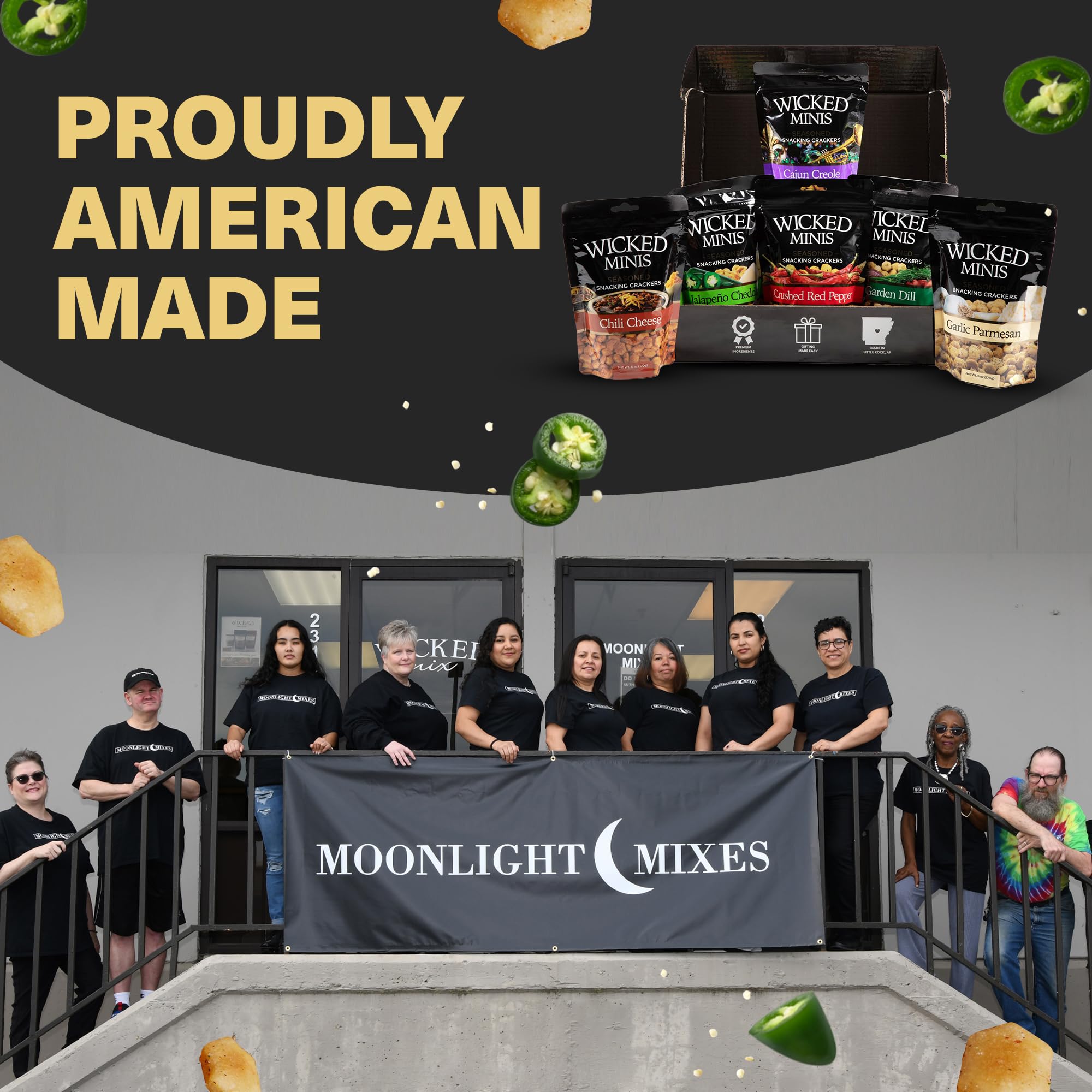 Wicked Minis Soup & Oyster Crackers - Saltine & Salted Flavored Mini Puffed Soup, Savory Snacking Mix, Seasoned Croutons Salad Toppers, Crackers for Chili 6oz (Jalapeno Cheddar, Pack of 1)