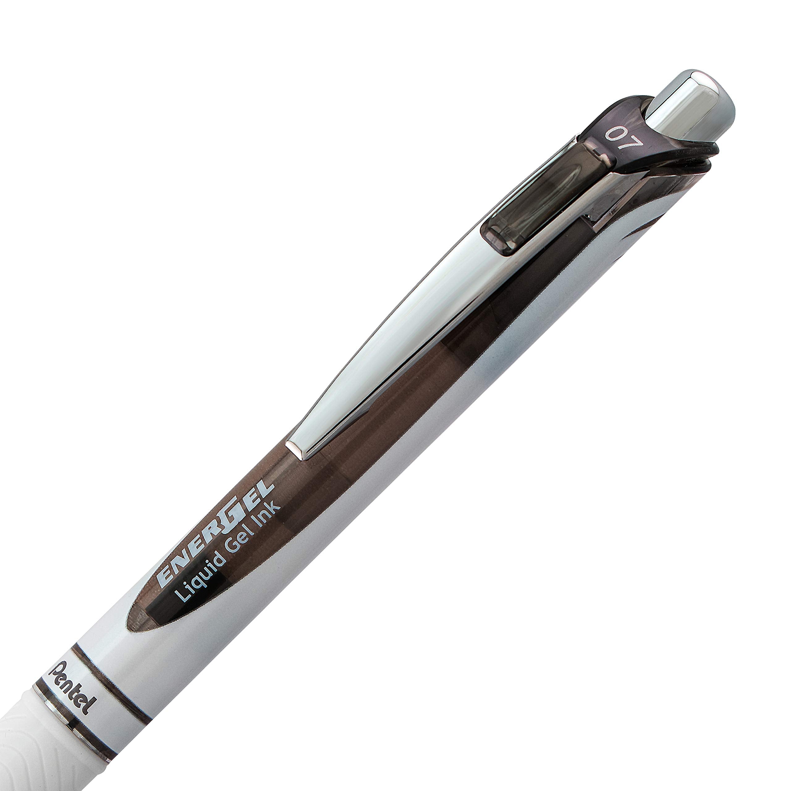 Pentel EnerGel Pearl Deluxe RTX Retractable Liquid Gel Pen, (0.7mm), Accent, Black Ink, 2 Pack (BL77WBP2A)