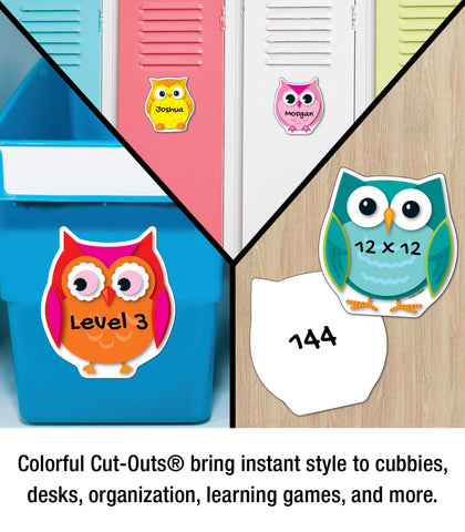 Carson Dellosa 36-Piece Colorful Owl Bulletin Board Cutouts, Colorful Owl Cutouts for Bulletin Board, Bird Classroom Décor, Owl Classroom Décor, and Bulletin Board Decorations